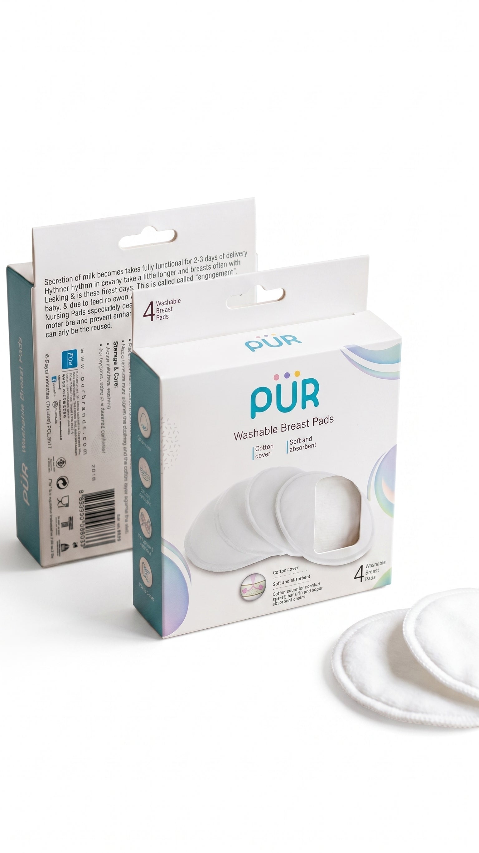 PUR Washable Breast Pads 4pc