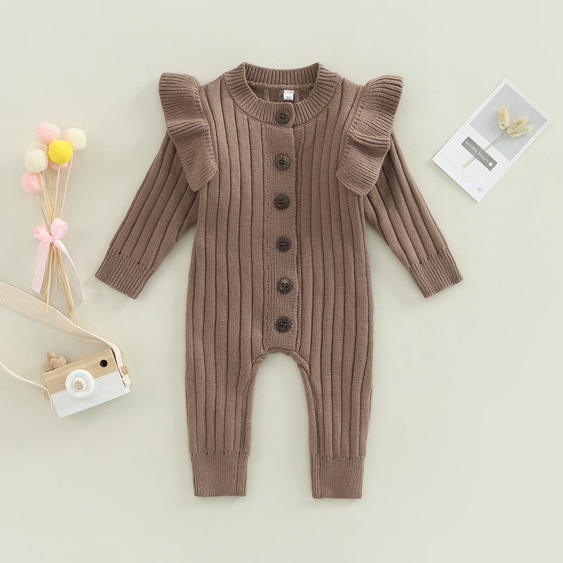 Baby Girl Knitted Long Sleeve Jumpsuit