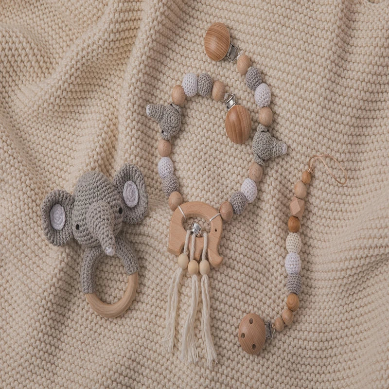 Wooden Crochet Stroller Toy