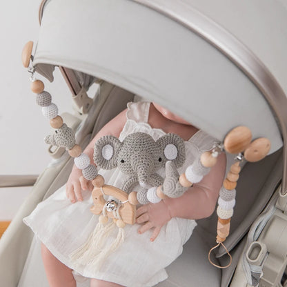 Wooden Crochet Stroller Toy