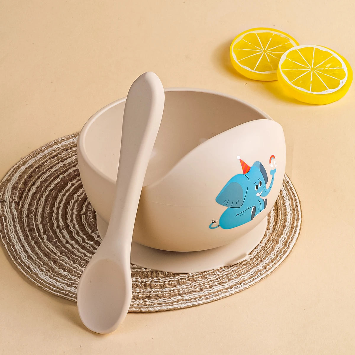 2PCS Silicone Baby Feeding Bowl Set - Suction Bowl with Spoon