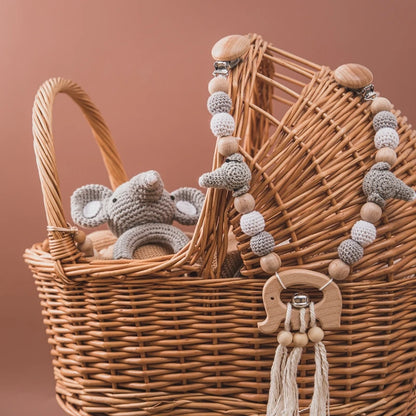 Wooden Crochet Stroller Toy