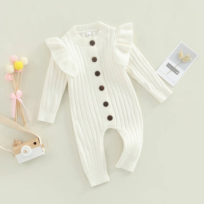 Baby Girl Knitted Long Sleeve Jumpsuit