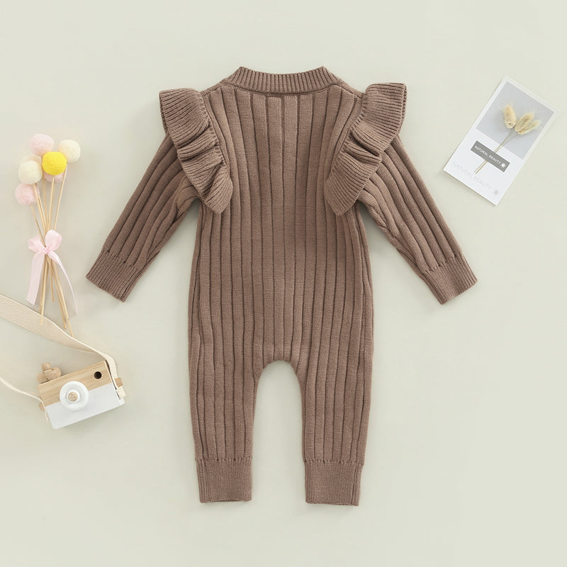 Baby Girl Knitted Long Sleeve Jumpsuit