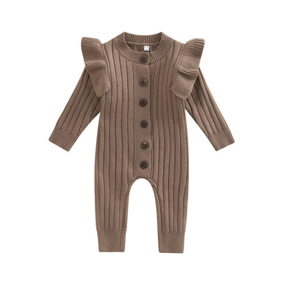 Baby Girl Knitted Long Sleeve Jumpsuit