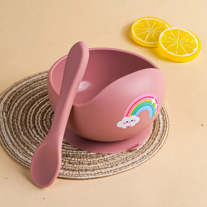 2PCS Silicone Baby Feeding Bowl Set - Suction Bowl with Spoon