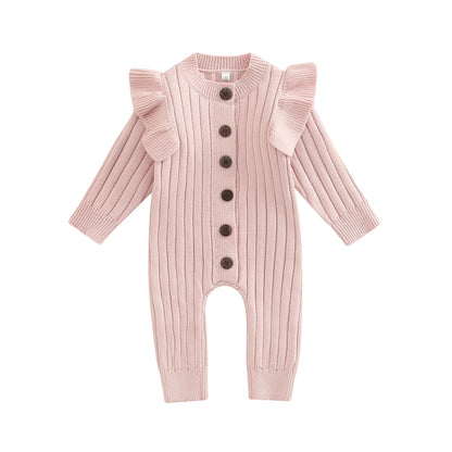 Baby Girl Knitted Long Sleeve Jumpsuit