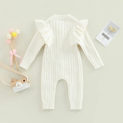 Baby Girl Knitted Long Sleeve Jumpsuit