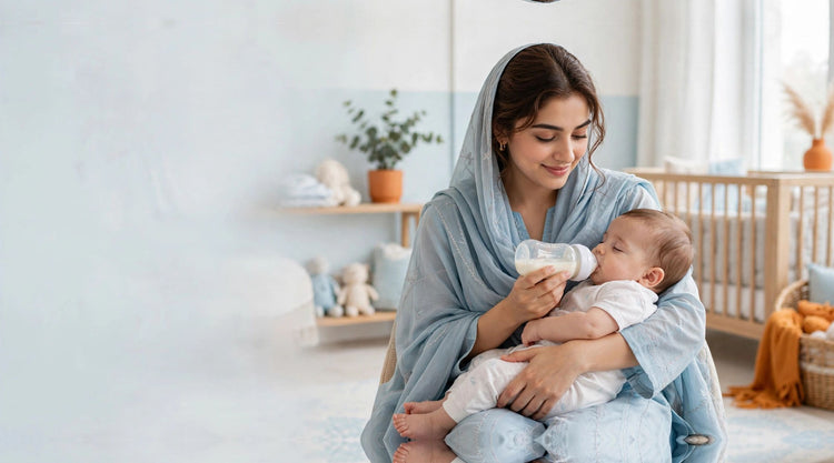 Mother feeding her baby